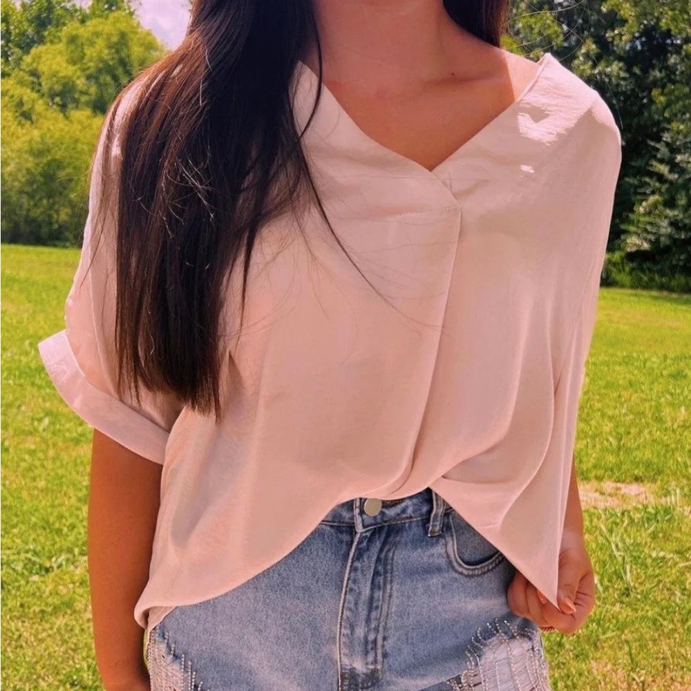 Silk champagne, boutique top
